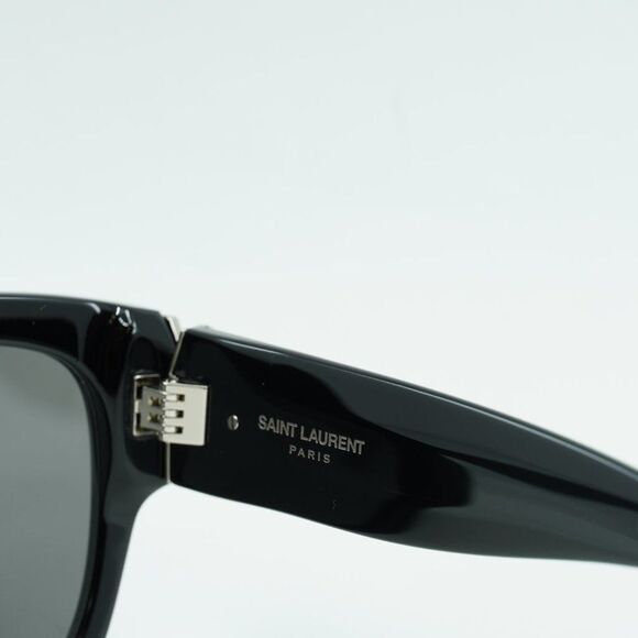 💯 NEW SAINT LAURENT SLM95/F 002 BLACK OVERSIZED SUNGLASSES - Picture 7 of 11